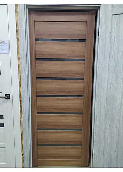 Двери PL-PVC-02, кастанья золотистая, сатин, 800*2000 мм, не врезанное полотно, М18 Portalino