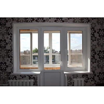 Балконний блок REHAU EURO 60 з глухим вікном і поворотно-відкидними дверима 2100 x 2100 мм-6