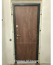 Входные Двери Сопрано-М спил дерева коньячный Qdoors