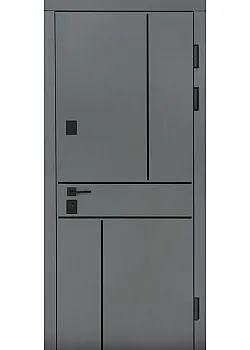 Двери Ультра (квадро) Securemme 557/607 Тонированное зеркало Пепельный металлик/Серый шифер Булат