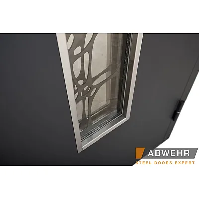 Вхідні Двері Defender (KTM) 408 Defender Glass RAL 7021Т Abwehr-11