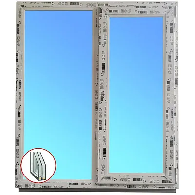 Металлопластиковое окно REHAU EURO 60 двухстворчатое с поворотно-откидной створкой 1200 x 1200 мм-0