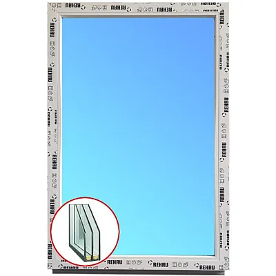 Металлопластиковое окно REHAU EURO 60 глухое 1000 x 1200 мм-0