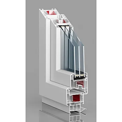Металлопластиковые двери Epsilon Optima полуторные с поворотно-откидной створкой 1200 x 2100 мм-1