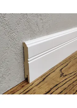 Плінтус МДФ LightForm 80х12х2000 мм. MDF-LF01 Білий RAL 9003 Kluchuk