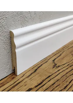 Плінтус МДФ Хвиля 80х12х2000 мм. MDF-V80 Білий RAL 9003 Kluchuk