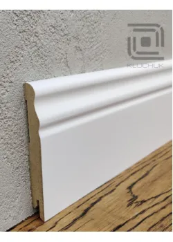 Плінтус МДФ Хвиля 100х12х2000 мм. MDF-V100 Білий RAL 9003 Kluchuk