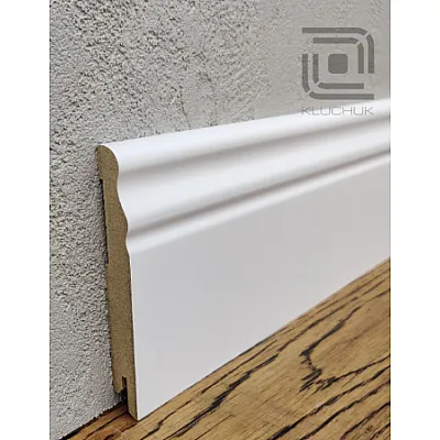 Плінтус МДФ Хвиля 100х12х2000 мм. MDF-V100 Білий RAL 9003 Kluchuk-0
