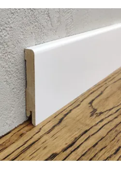 Плінтус МДФ прямий 80х12х2000 мм. MDF-М80 Білий RAL 9003 Kluchuk