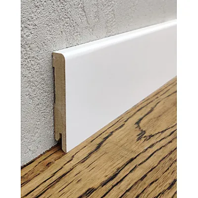Плінтус МДФ прямий 80х12х2000 мм. MDF-М80 Білий RAL 9003 Kluchuk-0