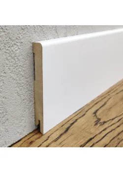 Плінтус МДФ прямий 100х12х2000 мм. MDF-М100 Білий RAL 9003 Kluchuk