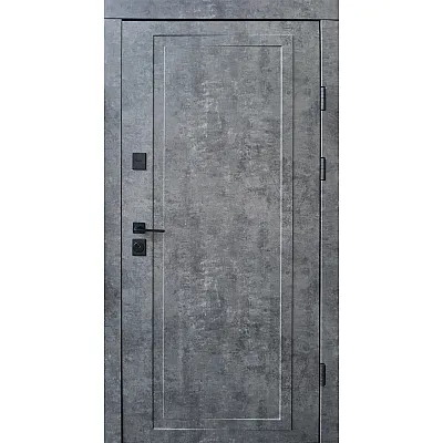Входные Двери Мироу мрамор темный белая эмаль + зеркало Qdoors-1