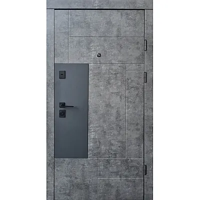 Входные Двери Прайм-М мрамор темный/белая эмаль Qdoors-1