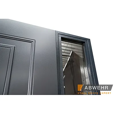 Входные Нестандартные двери с терморазрывом Scandi (RAL 7021 + Белый), 1400-1600*2200, комплектация FRAME Abwehr-8