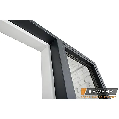 Входные Нестандартные двери с терморазрывом Ufo Black (RAL 7016 + Белый), 1600-1800*2200, комплектация FRAME Abwehr-2