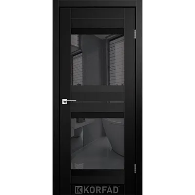 Межкомнатные Двери AL-07 графит Super PET Korfad ПВХ плёнка-1