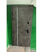 Вхідні Двері Термоультра (квадро) Securemme 546/607 Роксі антрацит/Біла шагрень дзеркало Булат