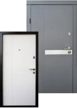 Двери Премиум Делла светло серая-белое дерево Qdoors