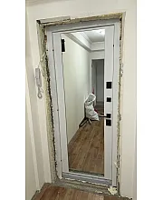 Входные Двери Ультра (квадро) Securemme 557/607 Тонированное зеркало Пепельный металлик/Серый шифер Булат