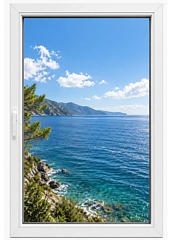 Металлопластиковое окно REHAU EURO 60 поворотное 1100 x 1000 мм