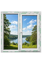 Металлопластиковое окно Steko S500 двустворчатое с поворотно-откидной створкой 1300 x 1400 мм