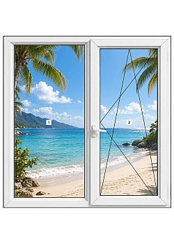 Металлопластиковое окно Steko S500 двустворчатое с поворотно-откидной створкой 1200 x 1200 мм