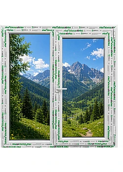 Металопластикове вікно Steko S500 двостулкове з поворотно-відкидною стулкою 1200 x 1400 мм