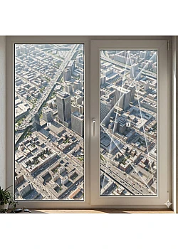 Металлопластиковое окно WDS 5S двухстворчатое с поворотно-откидной створкой 1200 x 800 мм