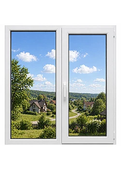 Металлопластиковое окно REHAU EURO 60 двухстворчатое с поворотно-откидной створкой 1500 x 1500 мм