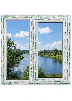 Металлопластиковое окно VEKA Proline двухстворчатое с поворотно-откидной створкой 1200 x 800 мм