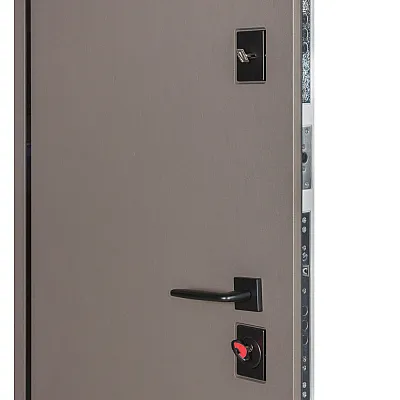 Входные Двери Термоультра (квадро) Securemme 546/607 Тисненный камень сиена / Белая шагрень зеркало Булат-4