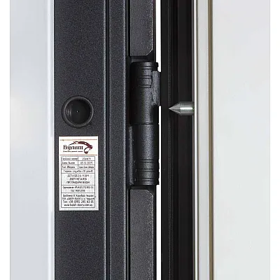 Вхідні Двері ТЕРМО ОЛІМП (квадро) Mottura Модель 575/568 Оксид чорний/Білий матовий Булат-7