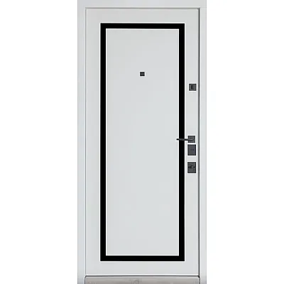 Вхідні Двері ТЕРМО ОЛІМП (квадро) Mottura Модель 575/568 Оксид чорний/Білий матовий Булат-2