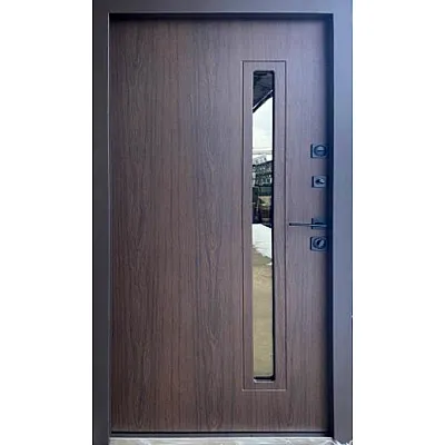 Входные Двери Стронг Вест коричневый песок/дуб темный Vinorit "Qdoors"-1