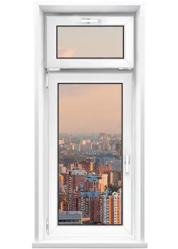 Металопластикове вікно Steko IDEAL2000 одностулкове з фрамугою 900 x 2100 мм