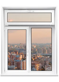 Металопластикове вікно Steko IDEAL2000 двостулкове з фрамугою 1500 x 2100 мм