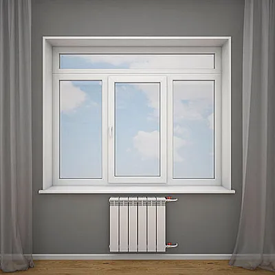 Металопластикове вікно Steko IDEAL2000 тристулкове з фрамугою 2200 x 2100 мм-0