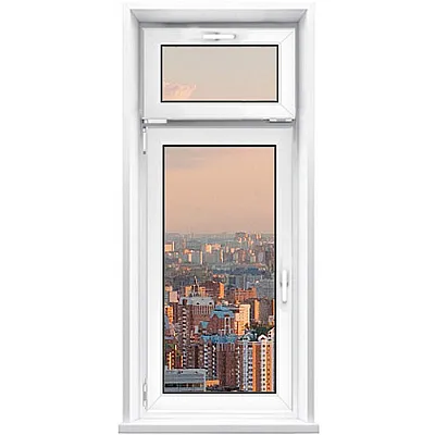 Металлопластиковое окно VEKA Softline одностворчатое с фрамугой 900 x 2100 мм-0