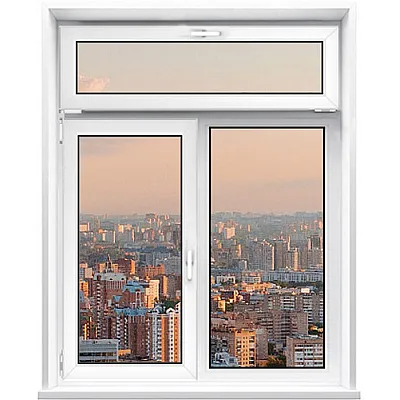 Металопластикове вікно VEKA Softline двостулкове з фрамугою 1500 x 2100 мм-0