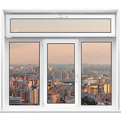 Металопластикове вікно VEKA Softline тристулкове з фрамугою 2250 x 2100 мм-0