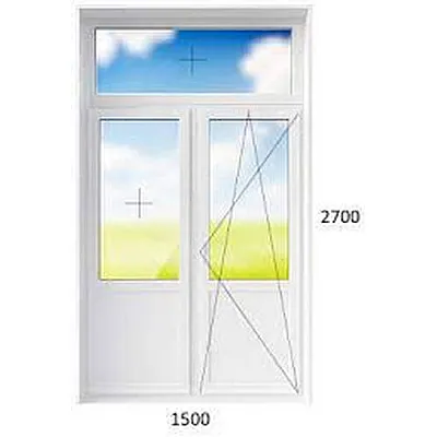 Балконный блок Steko IDEAL2000 с фрамугой 1500 x 2700 мм-0