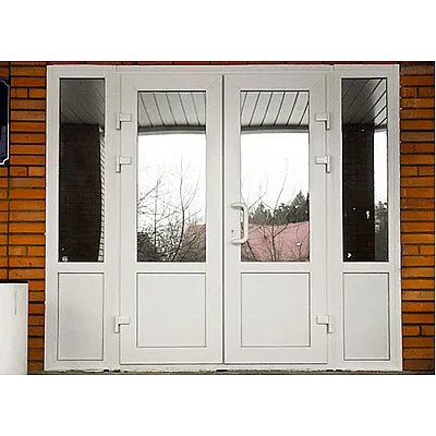 Металлопластиковые входные двери Steko IDEAL2000 с фрамугой 3000 x 2000-0
