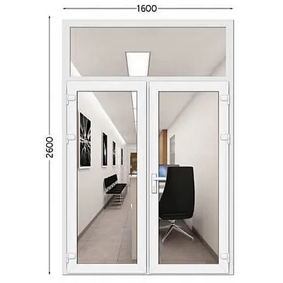 Металлопластиковые двери WDS 6S с фрамугой 1600 x 2600-0