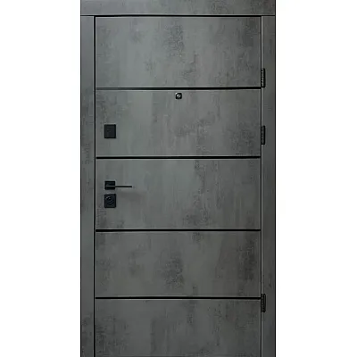 Входные Двери Премиум Комби-Аk/Гладь оксид темный/бетон снежный "Qdoors"-0