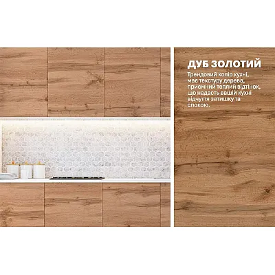 Модульна кухня Еко 2.0 м пряма Дуб аппалачі (дуб золотий)-3