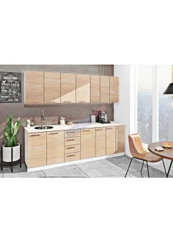 Модульна кухня Комфорт Еко 2.5 м пряма Дуб сонома