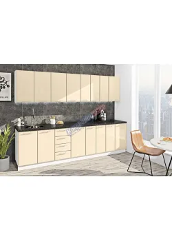 Модульная кухня Комфорт Хай-тек 290 см Крем