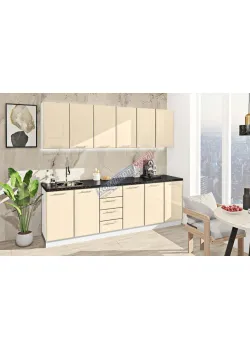 Модульная кухня Комфорт Хай-тек 2.4 м Крем