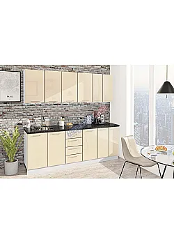 Модульная кухня Комфорт Хай-тек 2.2 метра Крем