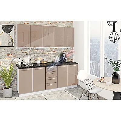 Модульна кухня Хай-тек 2000 мм Медовий-0